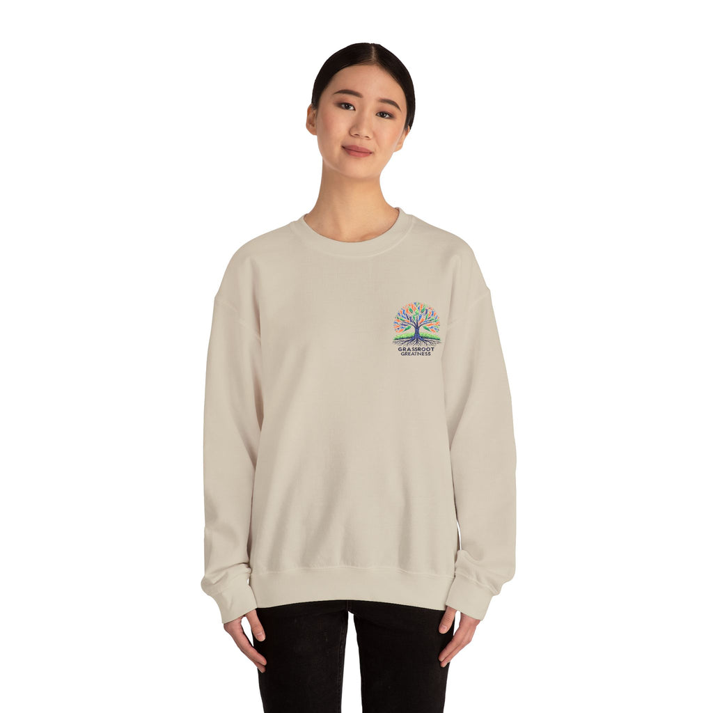 Crewneck Sweatshirt Grassroot to Greatness Design